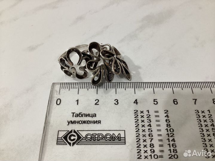 Набор кольцо серьги серебро перстень