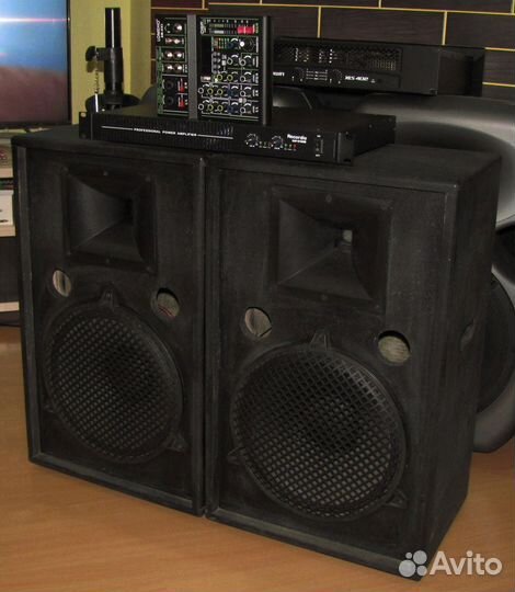 Колонки FA-Pro 1000W 2ш Усилитель Микшер BT FX USB