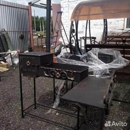 Мангал в стиле Лофт с крышкой