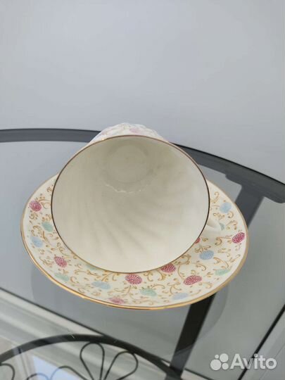 Фарфоровая кофейная пара «Хризантема» Витая лфз