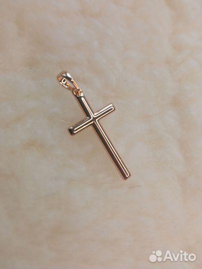 Кулон крест мед золото