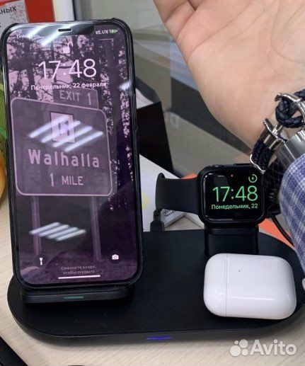 Беспроводная зарядка для iPhone,AirPods и A Watch