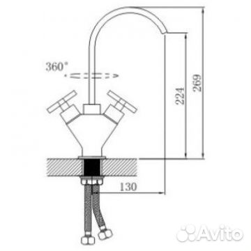 Смеситель для кухни Potato P1073-8 бежевый