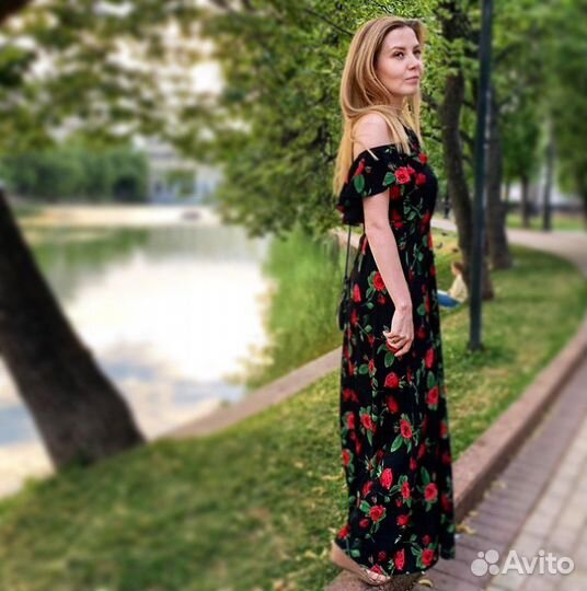 Длинное платье в пол летнее 44