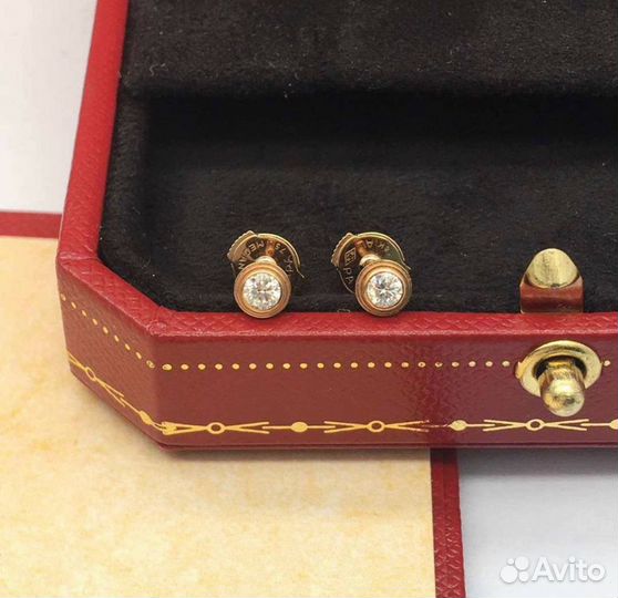 Золотые серьги Cartier 3.5 гр 0.5 ct