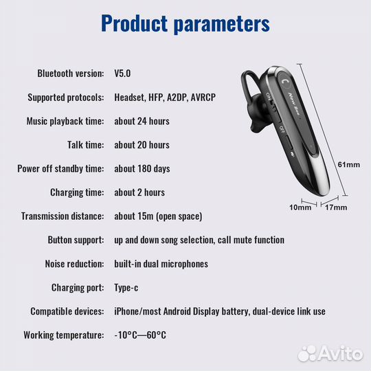 Новая беспроводная гарнитура New Bee LC-B45,black