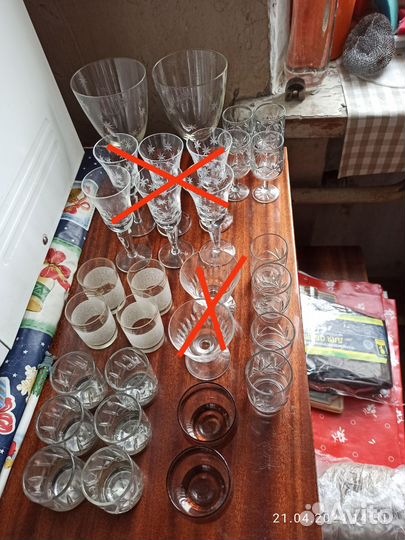 Рюмки, стопки, бокалы из хрустального стекла СССР