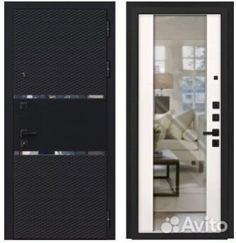 Входная металлическая дверь с зеркалом