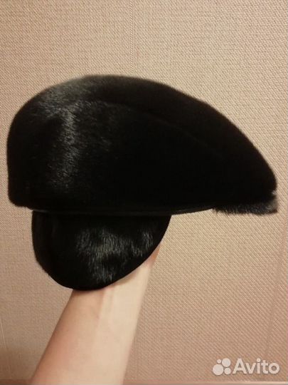 Меховая мужская шапка-кепка из нерпы