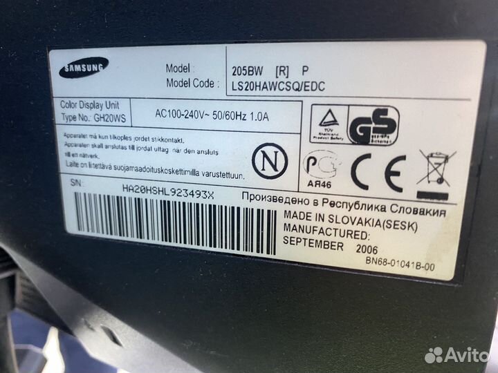 Монитор Benq gl950-ba Samsung 205bw