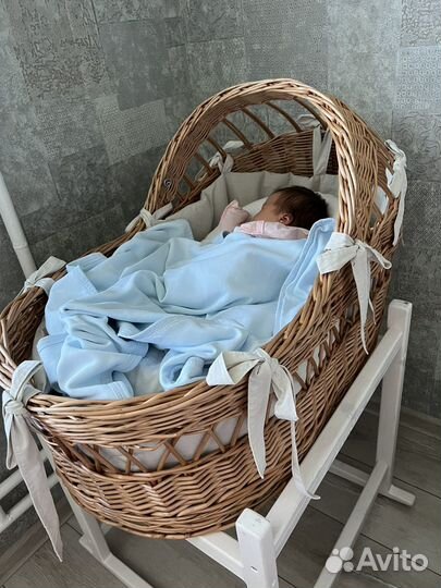 Люлька колыбель плетеная, кроватка