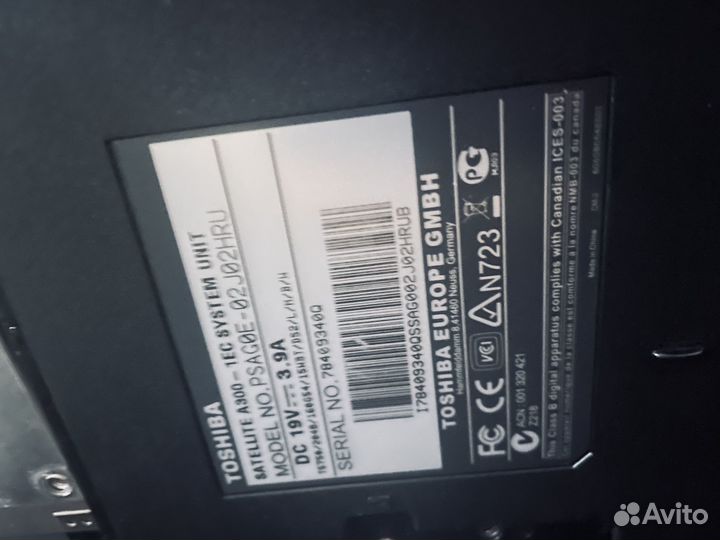 Ноутбук toshiba satellite a300