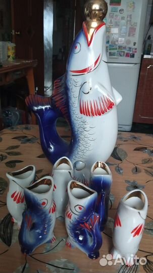 Фарфоровый набор рыбки СССР