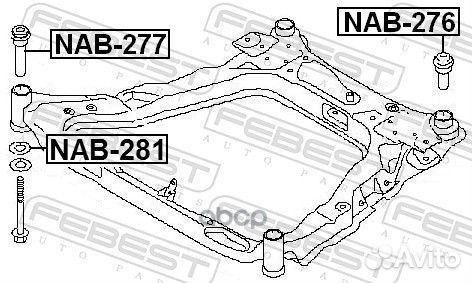 NAB-277 febest Сайлентблок подрамника передний