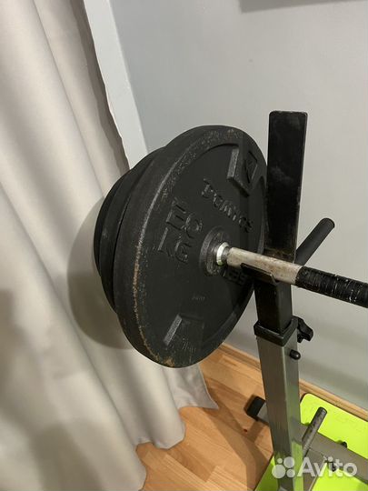 Скамья для жима + стойки + железо