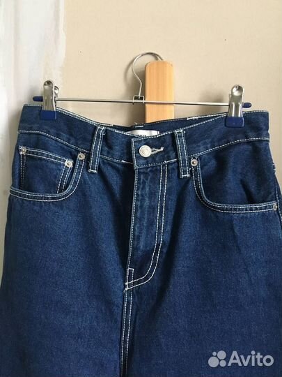 Синие джинсы zara широкие 38 eur