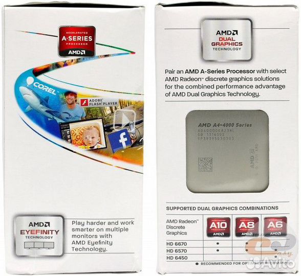 Процессор AMD A4-4000 apu, FM2, 2 ядра, 3 Ггц, б/у