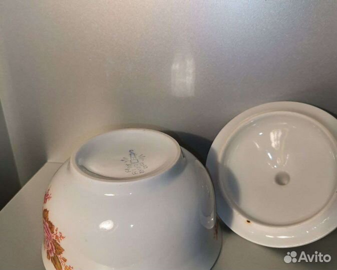 Чайная пара и сахарница фарфор СССР