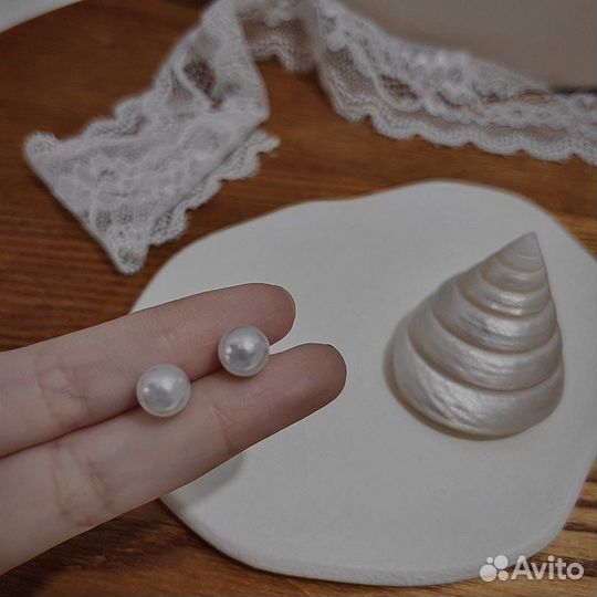 Серьги с жемчугом бижутерия