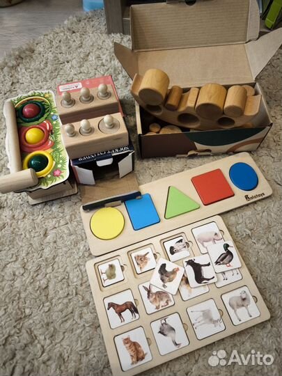 Игрушки детские деревянные развивающие пакетом