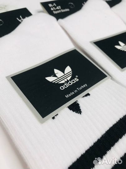 Носки adidas высокие белые