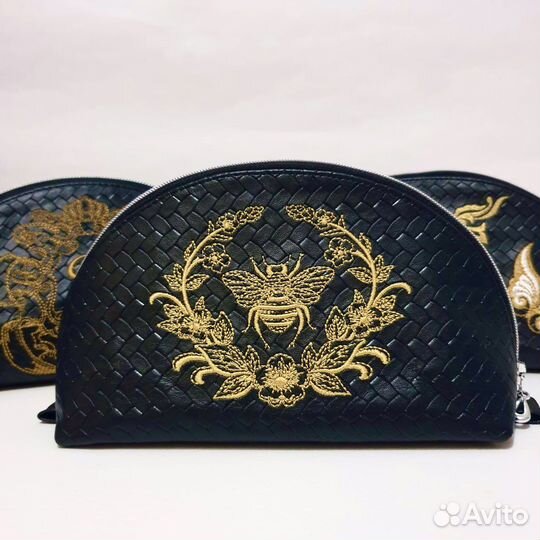 Косметичка, ручная работа(машинная вышивка)