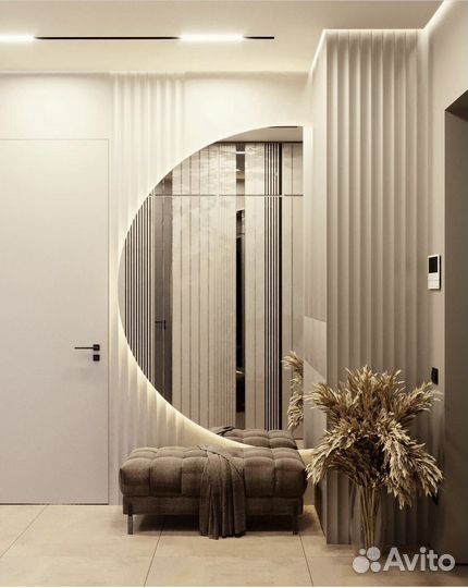 Зеркало с подсветкой в ванную полукруглое Zara