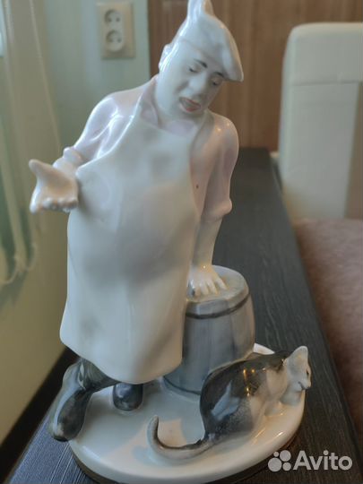 Статуэтка повар и кот