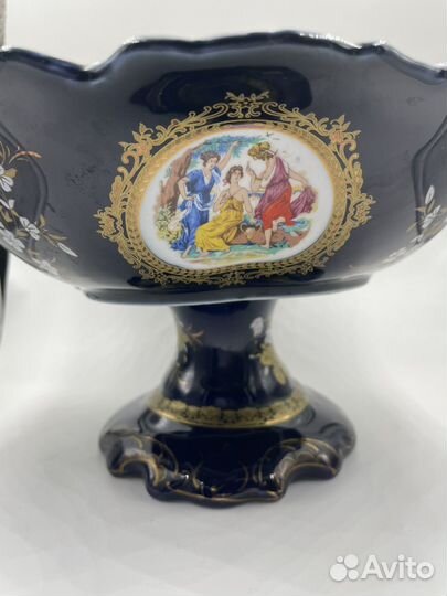 Ваза для фруктов. кобальт. 30 см