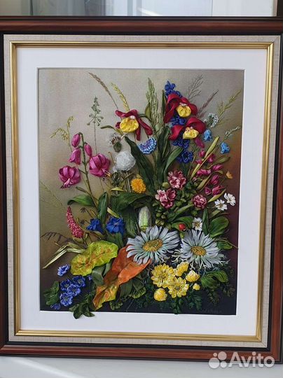 Картина вышивка лентами