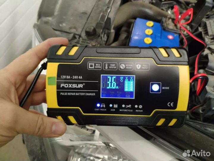 Зарядное устройство для акб авто12В 8А/24В 4Ановое