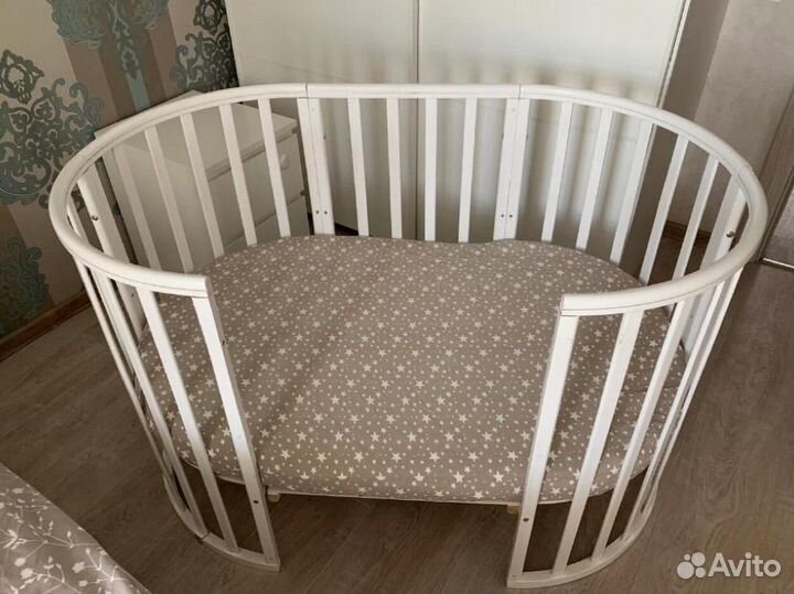 Детская кроватка трансформер с матрасами