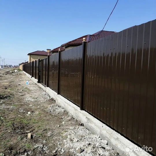 Забор из профнастила / монтаж и установка