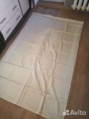 Винтажная скатерть и салфетки, шелк