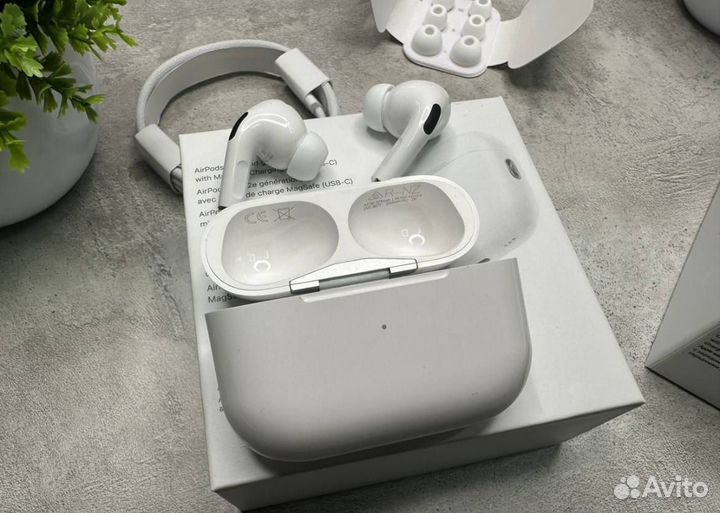 Airpods pro 2 с шумоподавлением type-c подарок