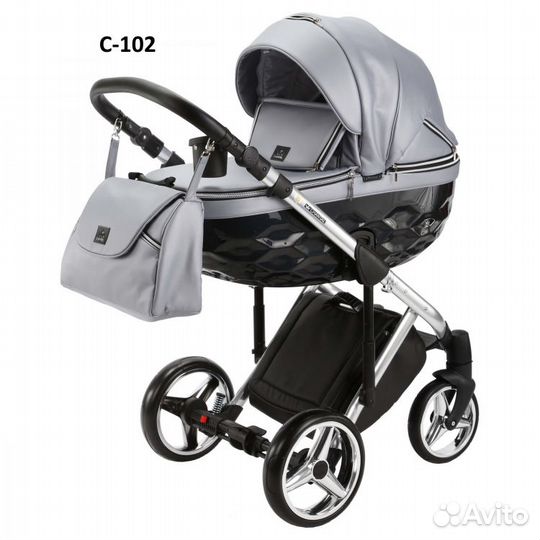 Коляска 2 в 1 Adamex Chantal SP.ED, эко-кожа