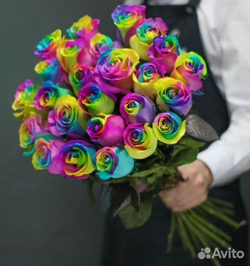 Радужные розы. Цветы Букеты с доставкой