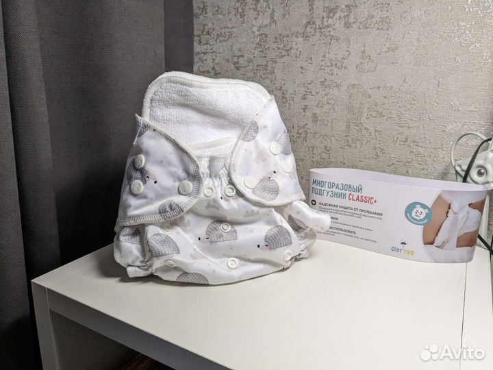 Многоразовые подгузники gloryes ёжики/капли 3-18кг