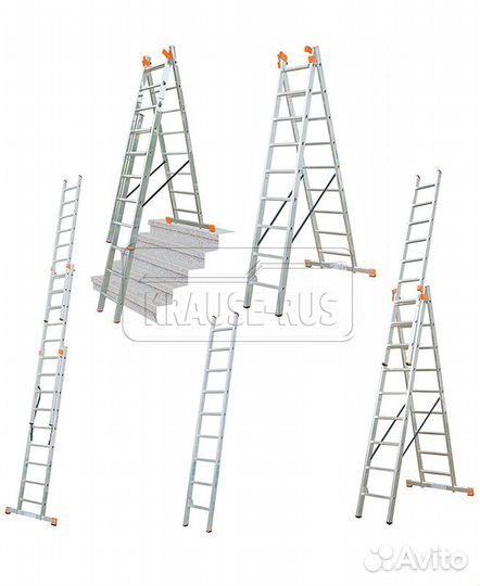 Трехсекционная лестница Krause Monto Tribilo 3x14