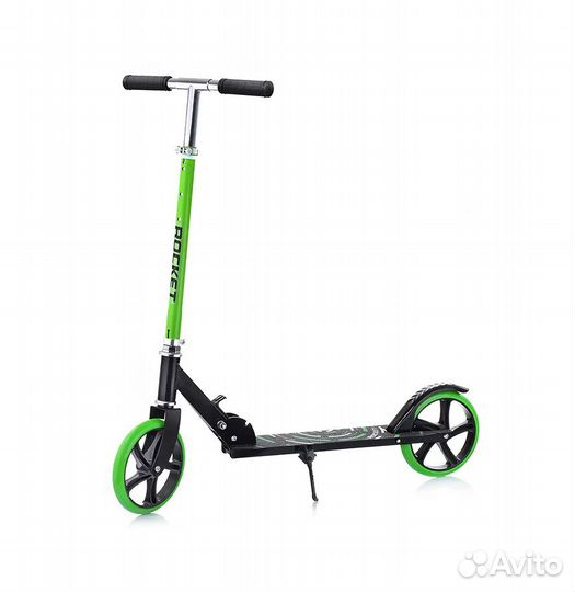 Самокат rocket R0066, 200 мм, зеленый