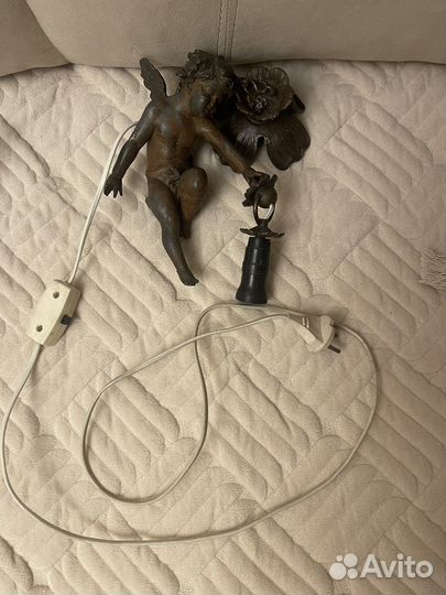 Бронзовый светильник ангелочек 19 век