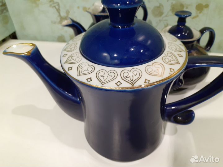 Возрождение,синяя посуда винтаж, новгород СССР