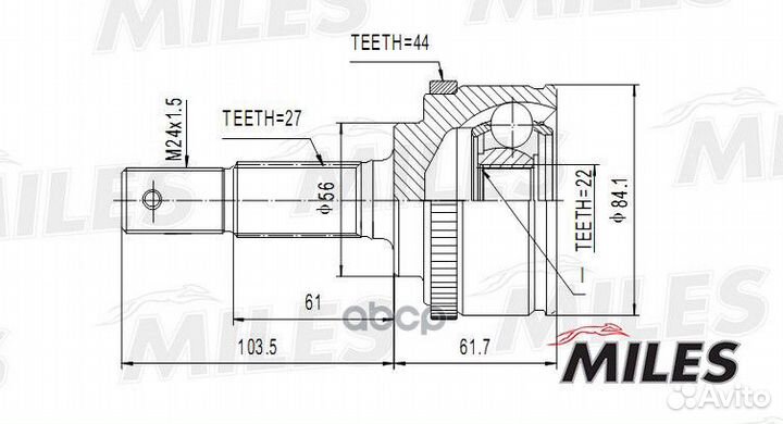 ШРУС наружный nissan primera 1.6 96-02 (с ABS)