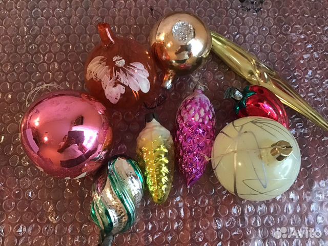 Елочные игрушки СССР и гирлянда