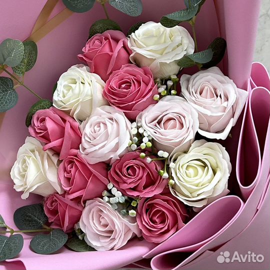 Букет из мыльных роз
