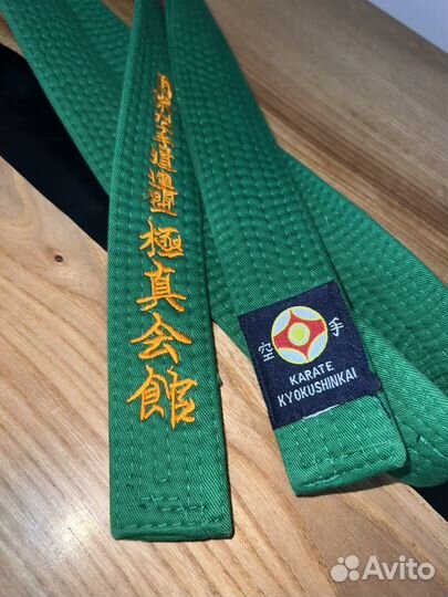 Зеленый пояс для каратэ кекушинкай