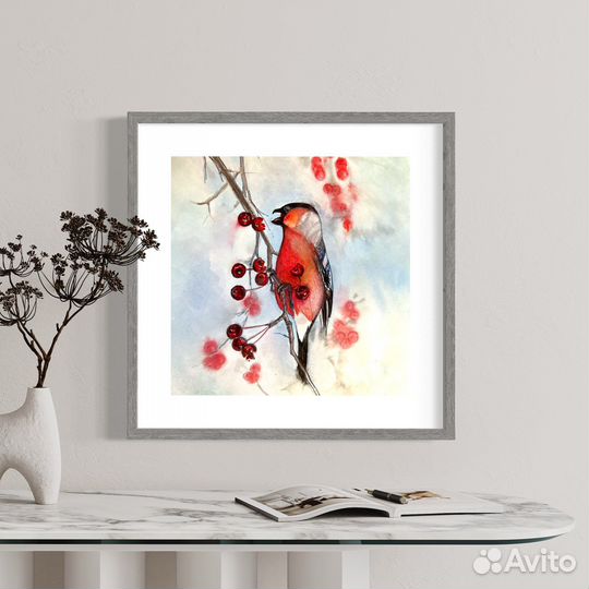 Постер снегирь