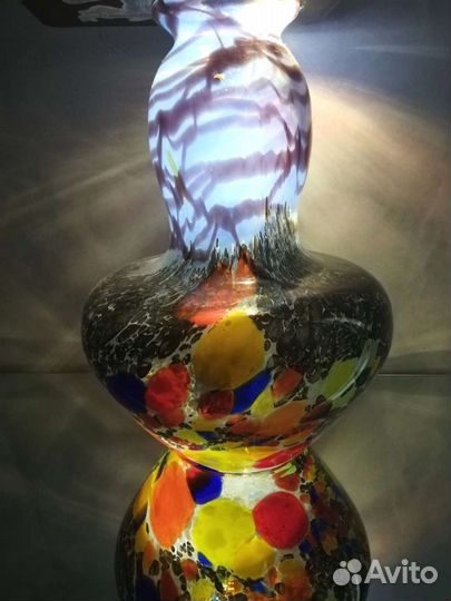 Вазы из цветного гутного стекла