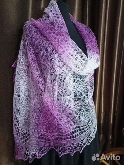 Пуховый платок шаль ручная работа