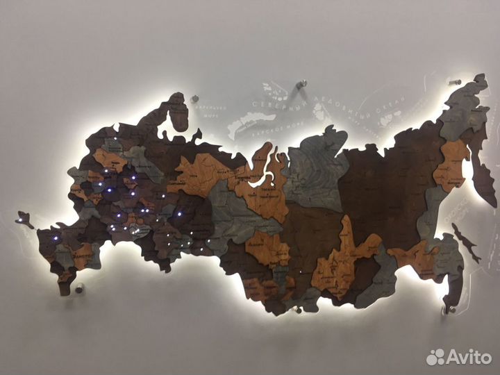 Карта России на стену